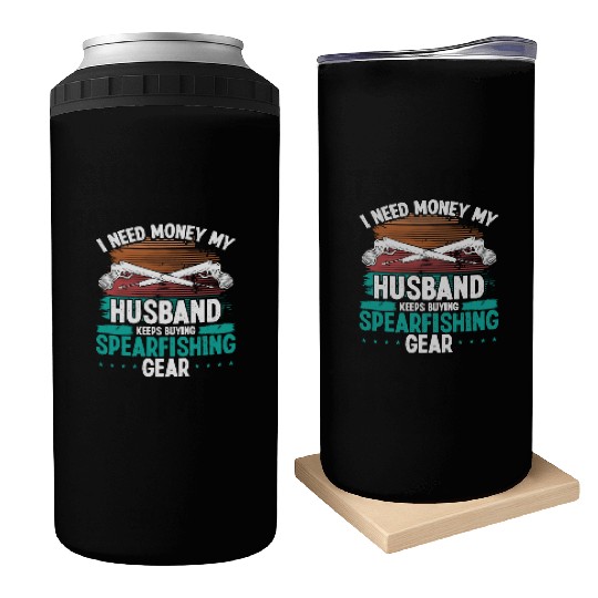 Spearfisher Husband Vintage Freediving Funny Can Coolers