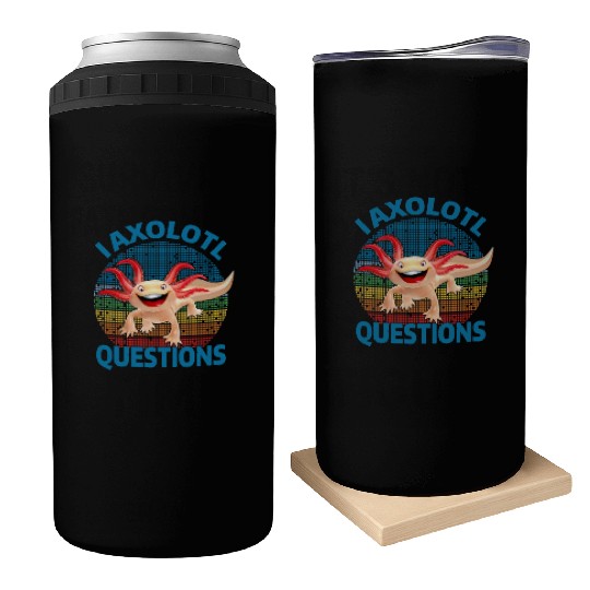 I Axolotl Questions Cute Retro Vintage Axolotl Can Coolers