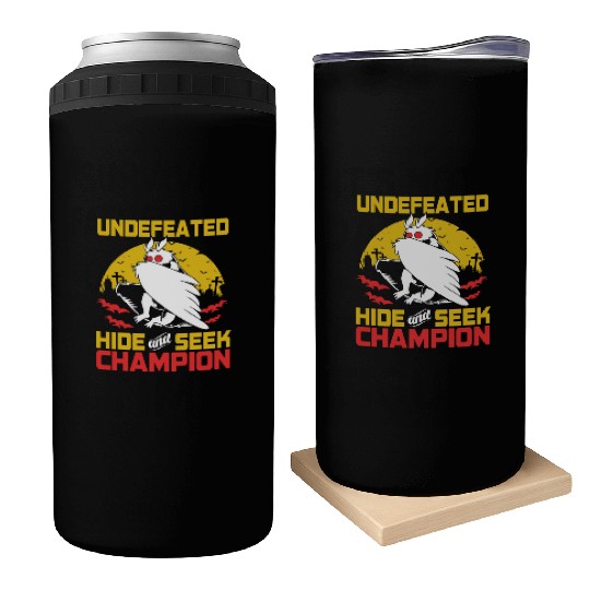 Undefeated Hide And Seek Champion Funny Mothman Can Coolers