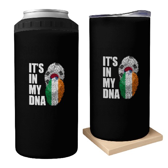 South Korean And Irish Mix Heritage DNA Flag Can Coolers