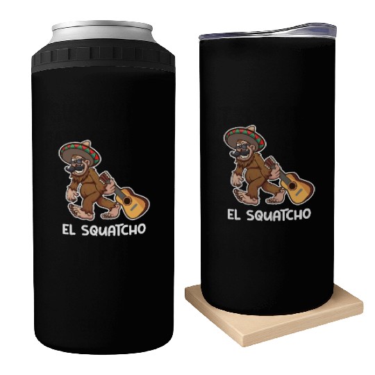 El Squatcho Funny mexican guitar sasquatch Can Coolers