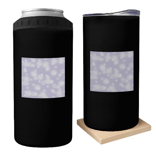 Lavender Snowflakes Pattern Can Coolers