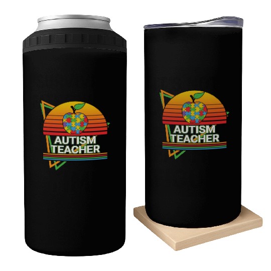 Autism Teacher Retro Can Coolers