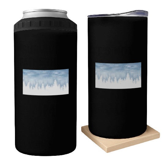 Christmas Winter Wonderland Snow Night Can Coolers