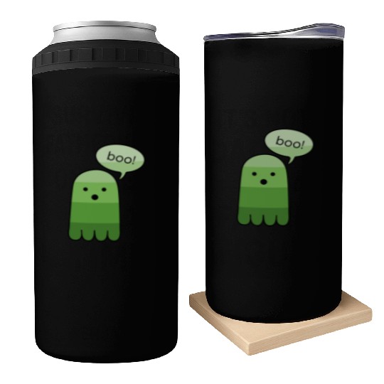 Green Boo Ghost Halloween Can Coolers
