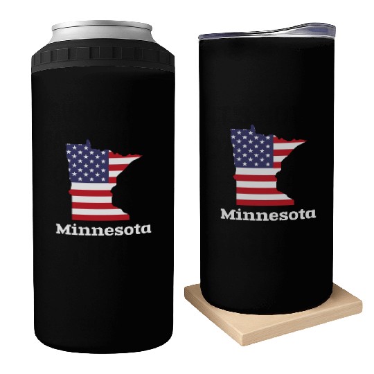 US Minnesota Map Design for proud Minnesotans Can Coolers
