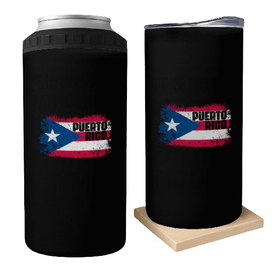 Puerto Rico Flag Can Coolers