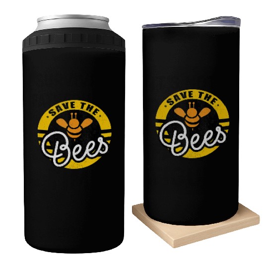 Save The Bees Earth Lover Planet Beekeeper Beekeep Can Coolers