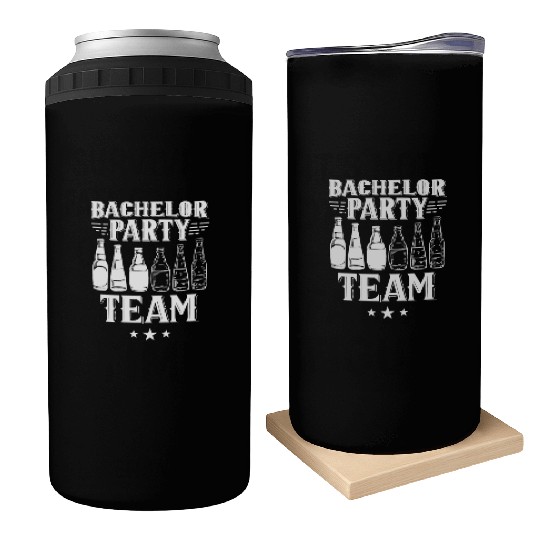 Bachelor Party Team Bride Groom Can Coolers