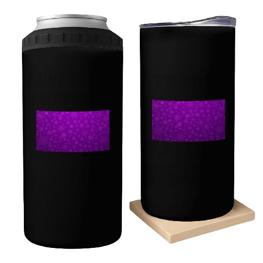 Purple Snowflakes Aesthetic Pattern Can Coolers