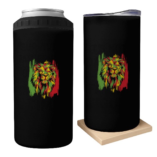 Jamaican Lion Rasta African Reggae Can Coolers