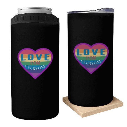 Heart rainbow unisex love for everyone Can Coolers