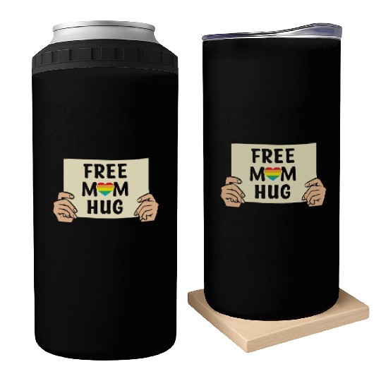 Free Mom Hugs LGBTQ Mother's Support Can Coolers