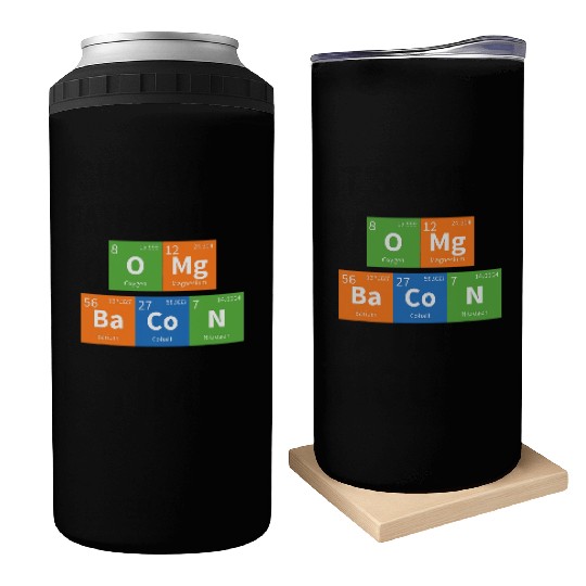 OMG Bacon Science Periodic Table Can Coolers