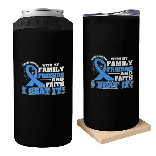 Family Faith I Beat It Prostate Cancer Awareness Can Coolers