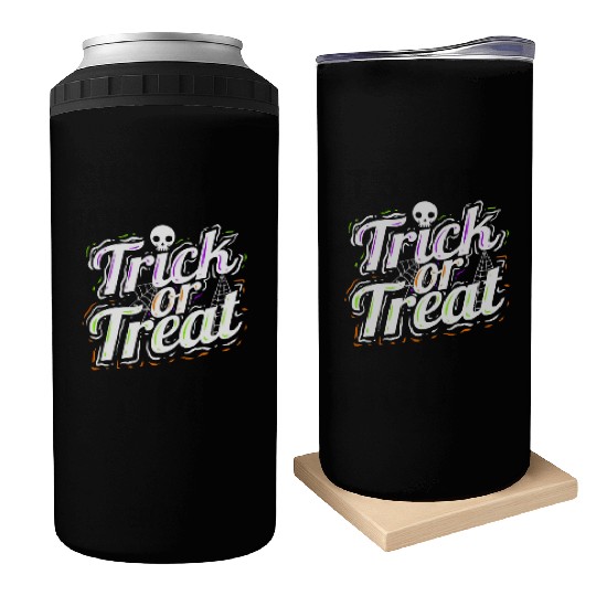 Trick Or Treat Spiderweb Halloween Can Coolers