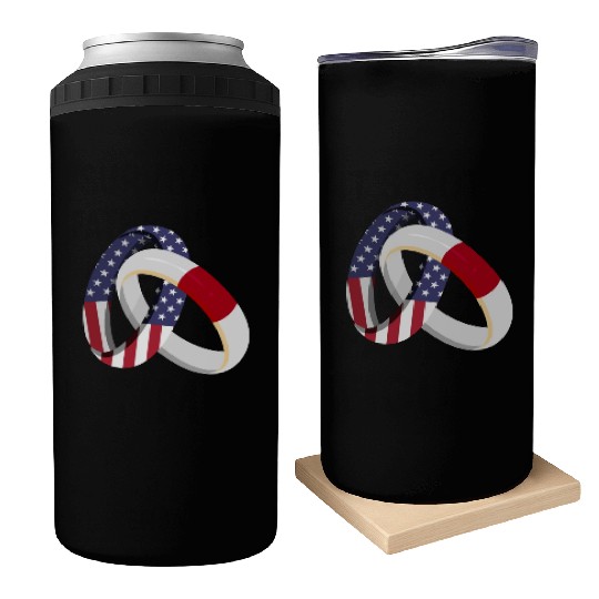 Japan American Ring Heritage Flags Can Coolers