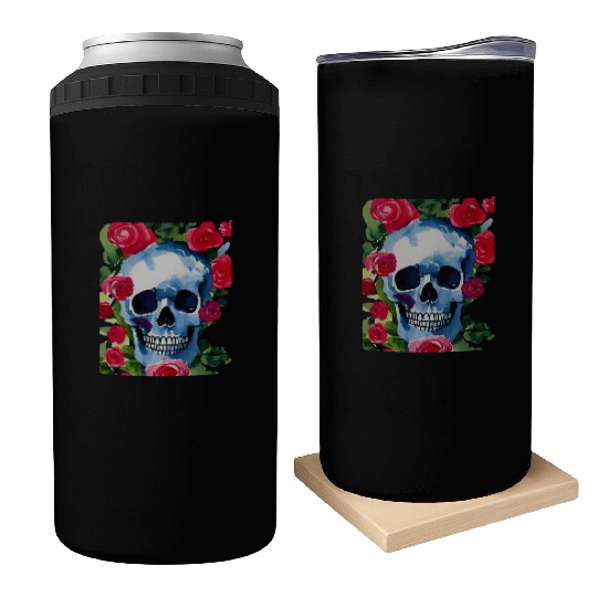 Skull and Roses - Garden Of Roses Can Coolers