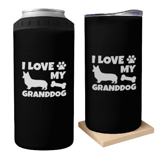 I Love My Granddog Corgi Can Coolers