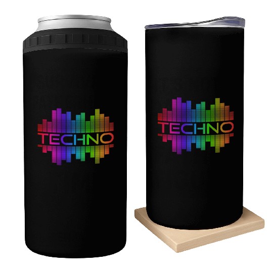 Techno Music Rainbow Spectrum Hard Dark Acid Can Coolers