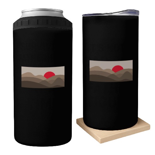 Minimalist Sun Coffee Brown Can Coolers