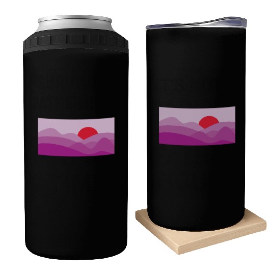 Minimalist Sun Fandango Purple Can Coolers