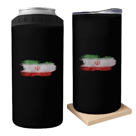Iran - national flag, brush effect Can Coolers
