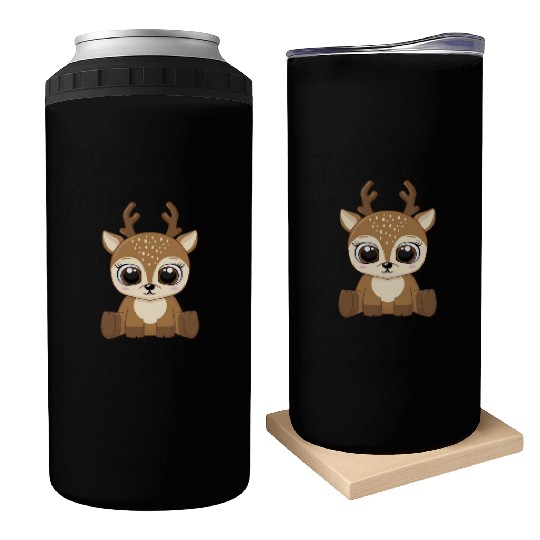 deer baby reindeer christmas child girl boy Can Coolers