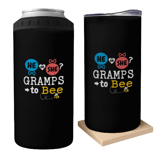 He or She Gramps To Bee Gender Reveal Family Baby Can Coolers