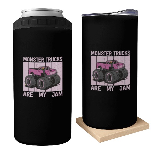 Monster Trucks Are My Jam Vintage Retro Can Coolers