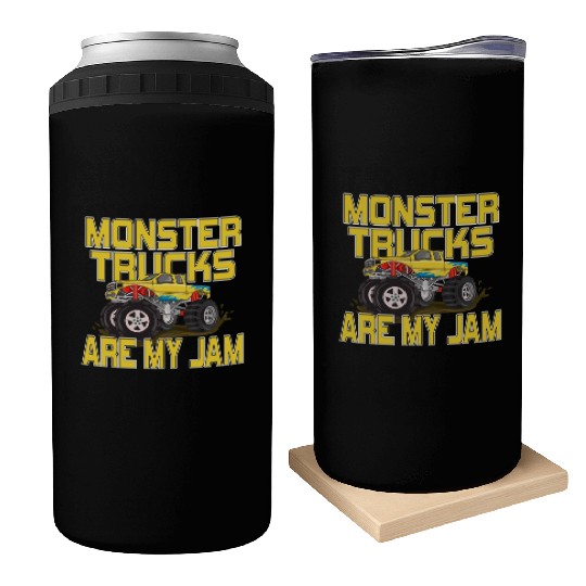 Monster Trucks Are My Jam Vintage Retro Can Coolers