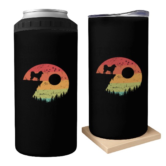 Alaskan Malamute at Sunrise in the Forest Can Coolers