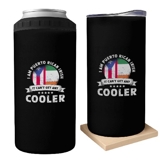 Puerto Rico Flag Ireland Grown Patriot Country Can Coolers