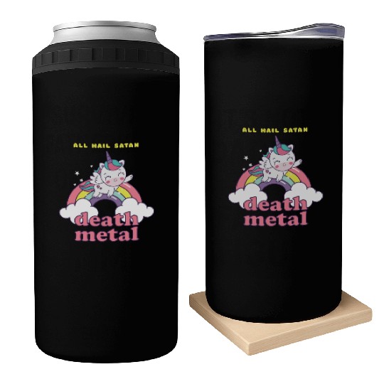 Unicorn On Cloud Death Metal Can Coolers