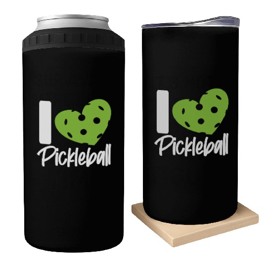 Pickleball Heart I Love Pickleball Can Coolers