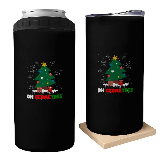 Oh Geometree Funny Christmas Geometry Math Teacher Can Coolers