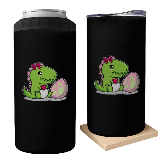 Big sister Cute dino with egg siblings boy girl Can Coolers
