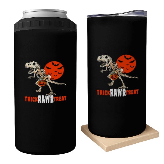 Funny Trick or Treat Dinosaur Trick Rawr Treat Can Coolers