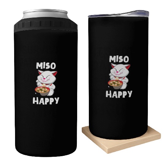Miso Happy Funny Japanese Cat Miso Can Coolers