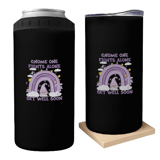 Gnome One Fights Alone Lavender | Fight The Cancer Can Coolers