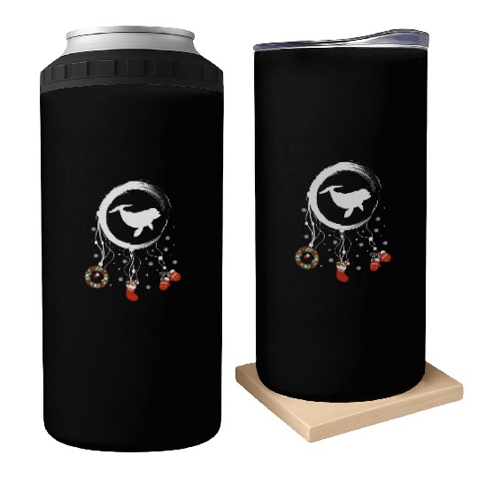Winter dreamcatcher Christmas Dolphin Can Coolers