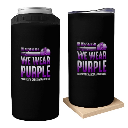 In November We Wear Purple Pancreatic Cancer Can Coolers