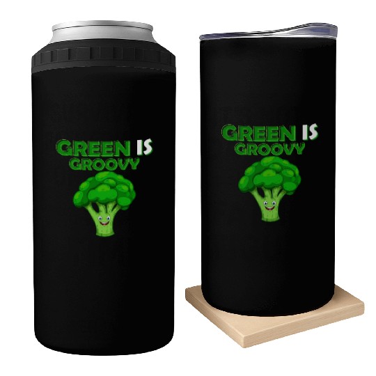 Green Is Groovy Vegetable Broccoli Can Coolers