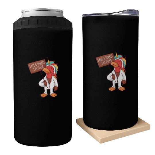 Save A Turkey Eat Pizza Can Coolers