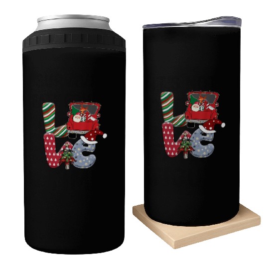 Xmas Christmas Love Santa Claus Pickup Can Coolers