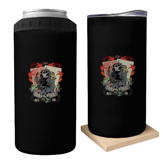All in Poker Lucky 13 Skull gift Can Coolers