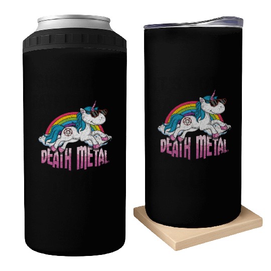 Rainbow Unicorn Love Metal Music Heavy Rocker Can Coolers