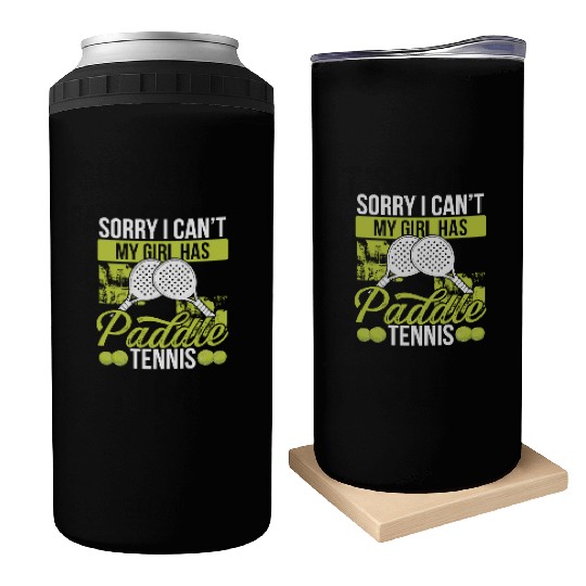 Paddle Tennis Player Match Dad Fathers Day Papa Can Coolers