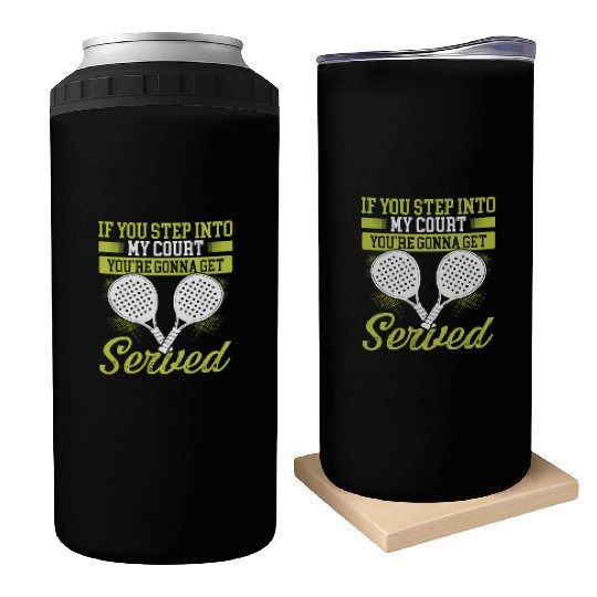 Paddle Tennis Player Match Step into my Court Can Coolers