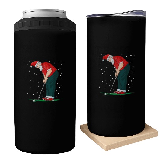 Golf Santa Claus Pun Golfer Gift Golfing Can Coolers